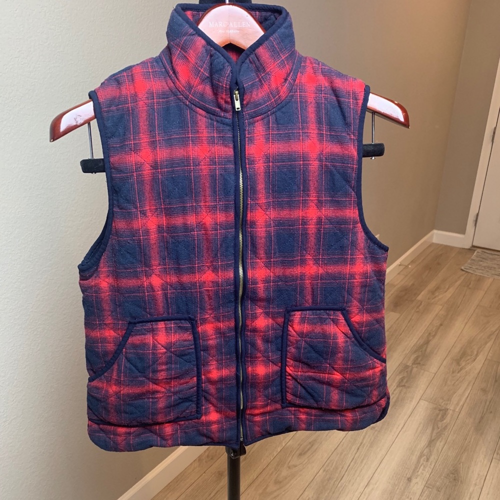 Francesca's Plaid Vest (Blue Rain)-Medium